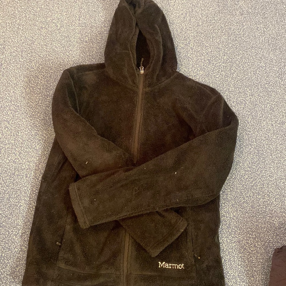 Marmot black zipper fuzzy fleece